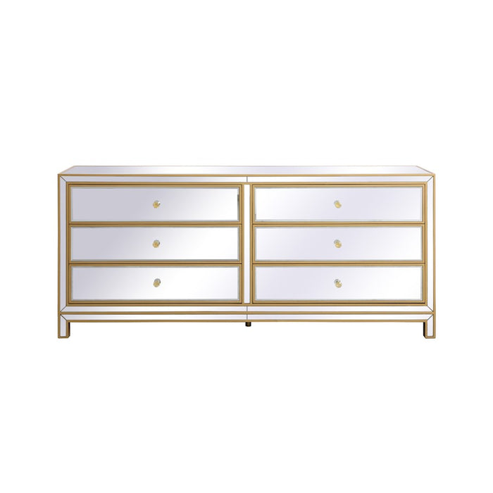 Elegant Decor Reflexion 72" Chests, Gold