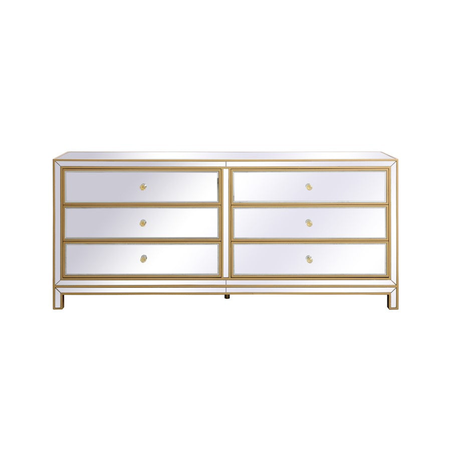 Elegant Decor Reflexion 72" Chests, Gold