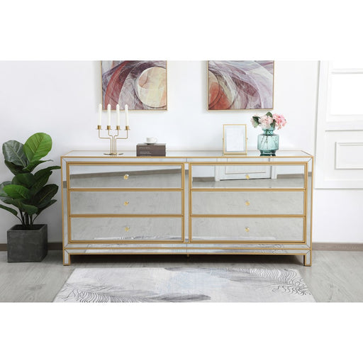 Elegant Decor Reflexion 72" Chests, Gold