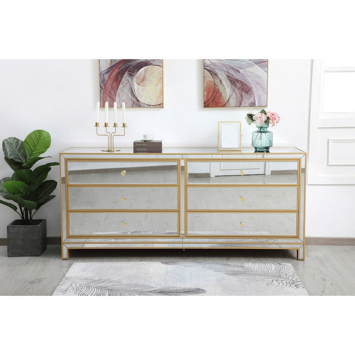 Elegant Decor Reflexion 72" Chests, Gold