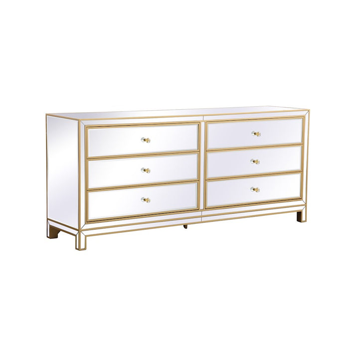 Elegant Decor Reflexion 72" Chests, Gold