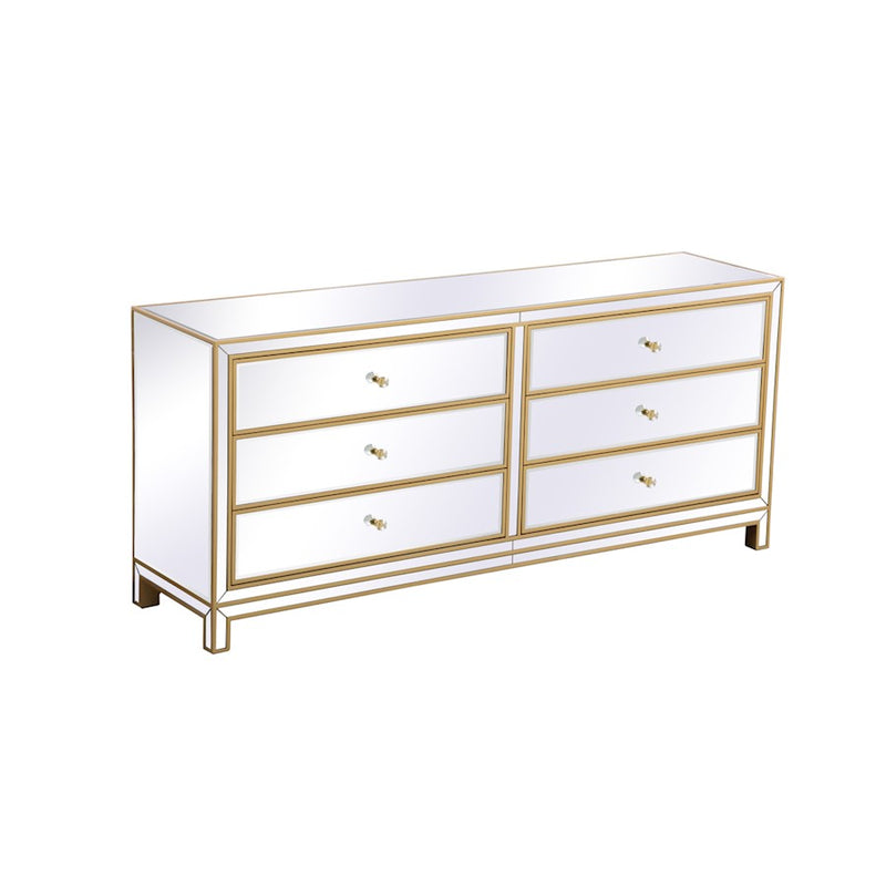 Elegant Decor Reflexion 72" Chests, Gold