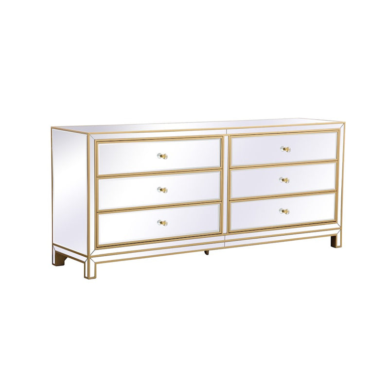 Elegant Decor Reflexion 72" Chests, Gold
