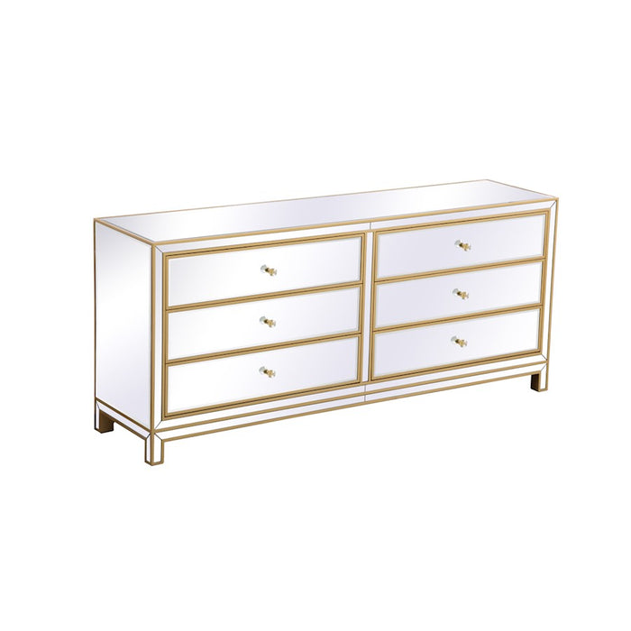 Elegant Decor Reflexion 72" Chests, Gold
