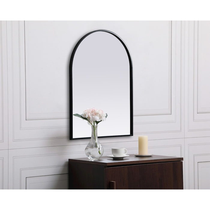 Elegant Decor Ayra Metal Frame Arch Mirror 22X30", Black