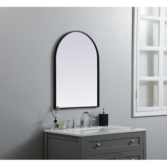 Elegant Decor Ayra Metal Frame Arch Mirror 22X30", Black