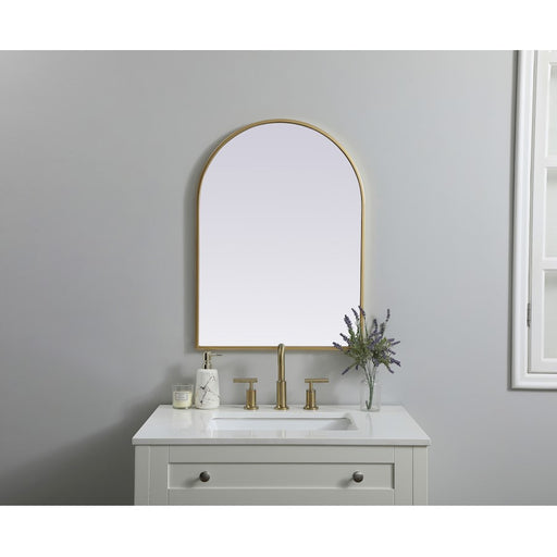 Elegant Decor Ayra Metal Frame Arch Mirror 22X30", Brass