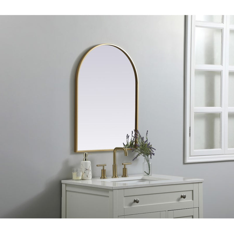 Elegant Decor Ayra Metal Frame Arch Mirror 22X30", Brass