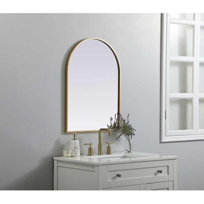Elegant Decor Ayra Metal Frame Arch Mirror 22X30", Brass