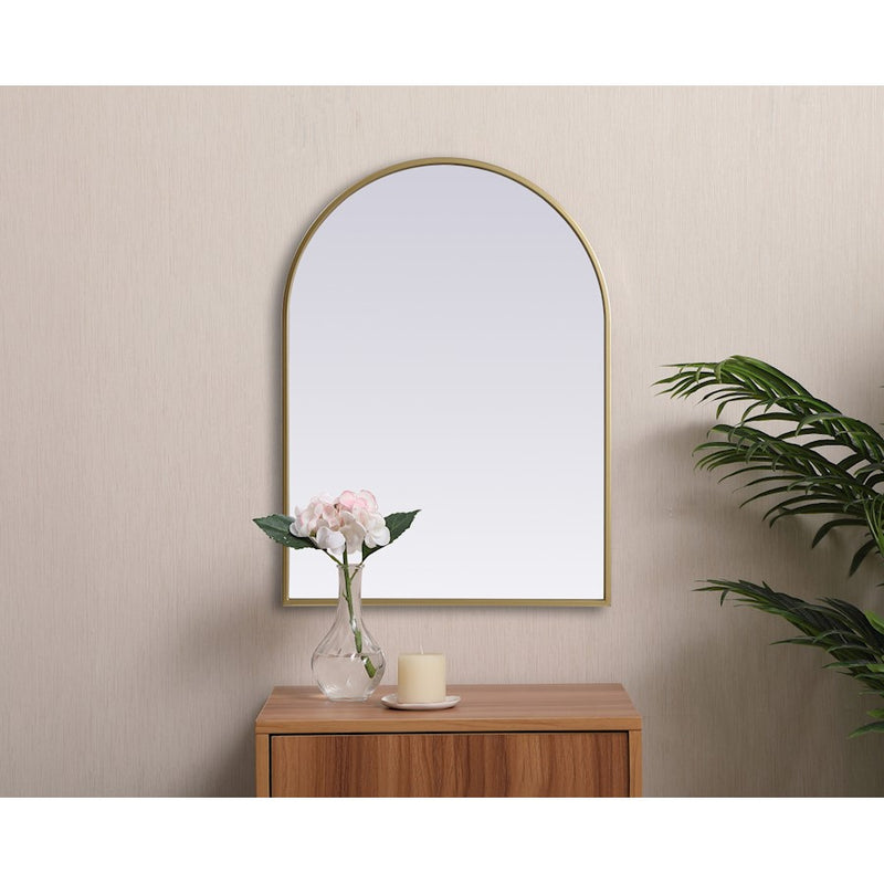Elegant Decor Ayra Metal Frame Arch Mirror 22X30", Brass