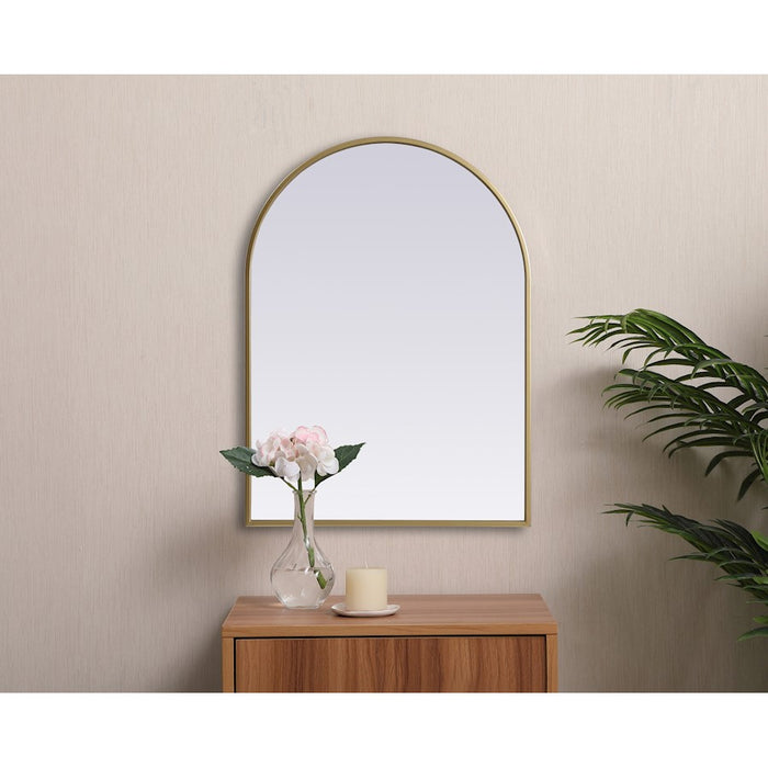 Elegant Decor Ayra Metal Frame Arch Mirror 22X30", Brass