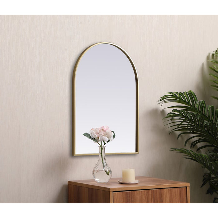 Elegant Decor Ayra Metal Frame Arch Mirror 22X30", Brass