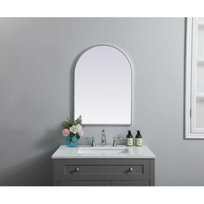 Elegant Decor Ayra Metal Frame Arch Mirror 22X30", Silver