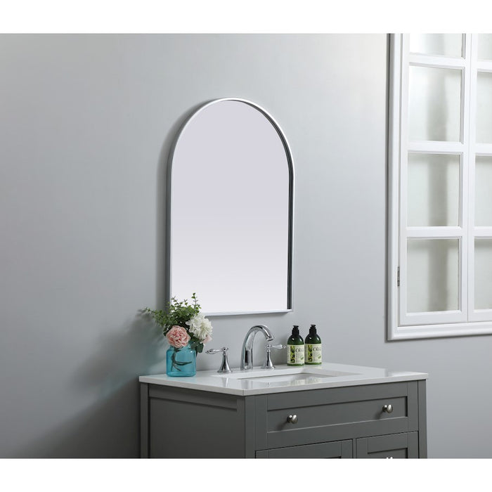 Elegant Decor Ayra Metal Frame Arch Mirror 22X30", Silver