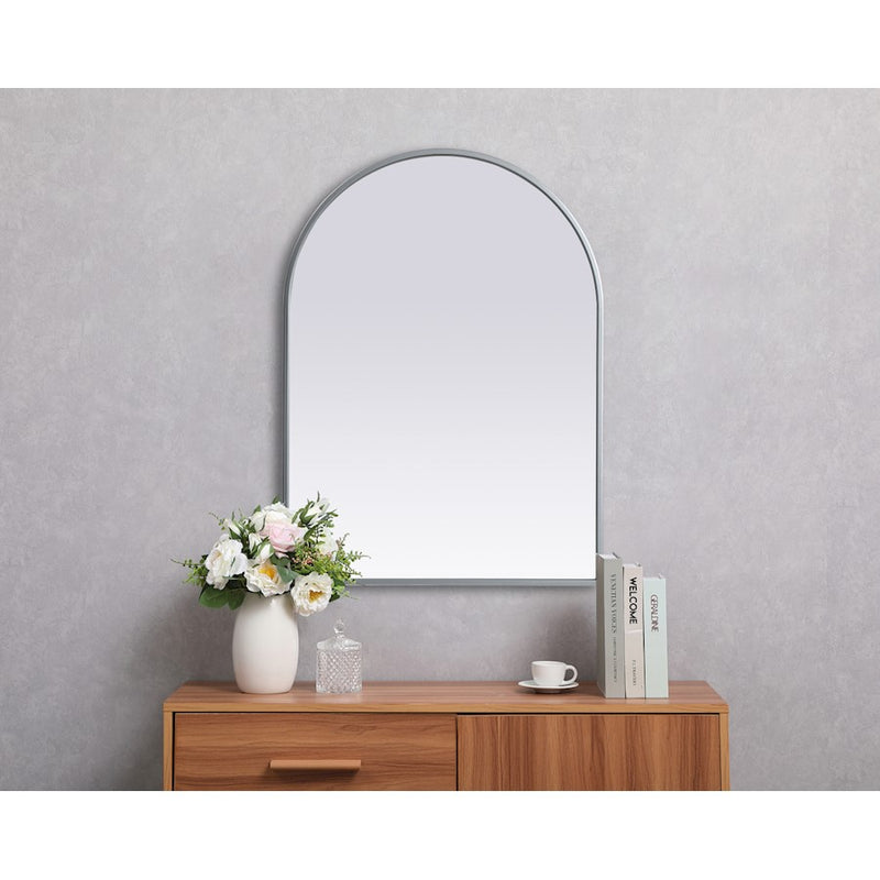 Elegant Decor Ayra Metal Frame Arch Mirror 22X30", Silver
