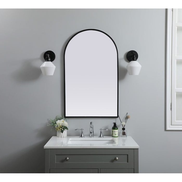 Elegant Decor Ayra Metal Frame Arch Mirror 22X36", Black