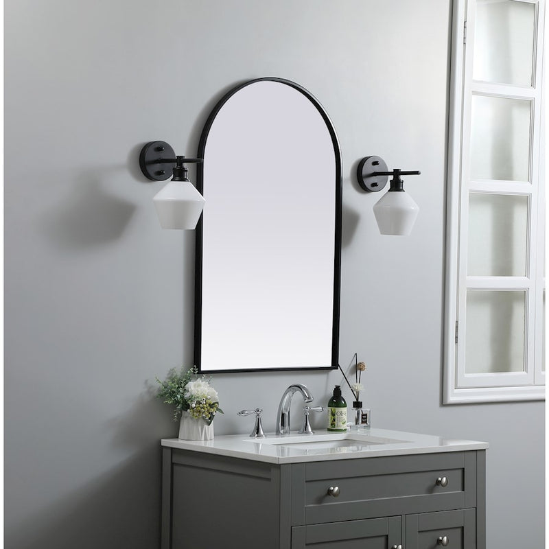 Elegant Decor Ayra Metal Frame Arch Mirror 22X36", Black