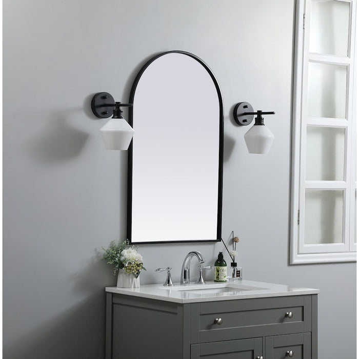 Elegant Decor Ayra Metal Frame Arch Mirror 22X36", Black