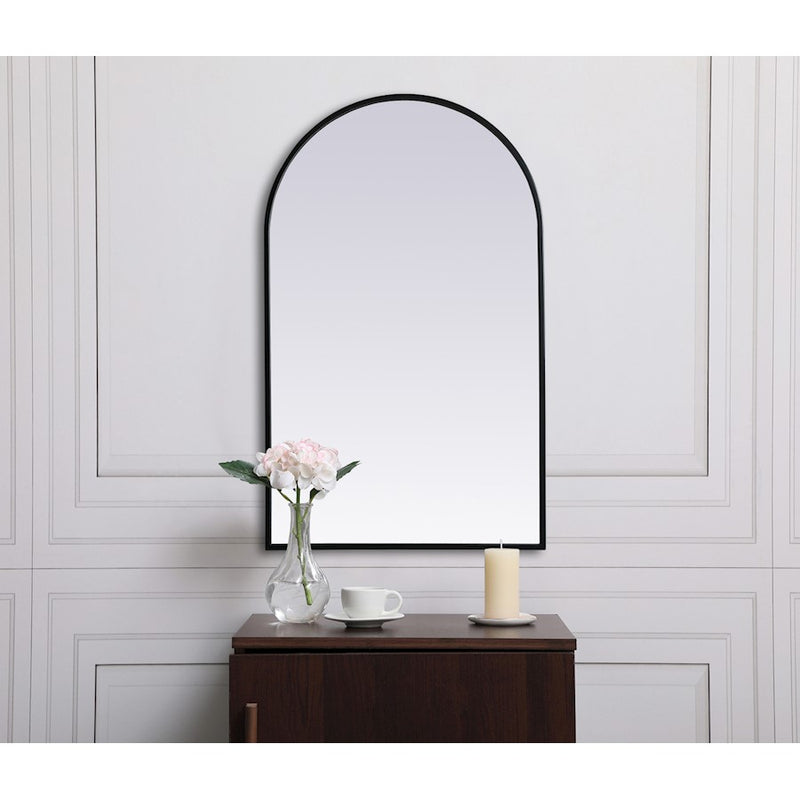 Elegant Decor Ayra Metal Frame Arch Mirror 22X36", Black