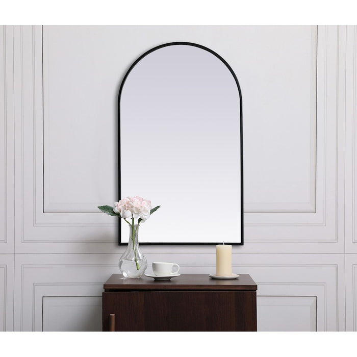 Elegant Decor Ayra Metal Frame Arch Mirror 22X36", Black