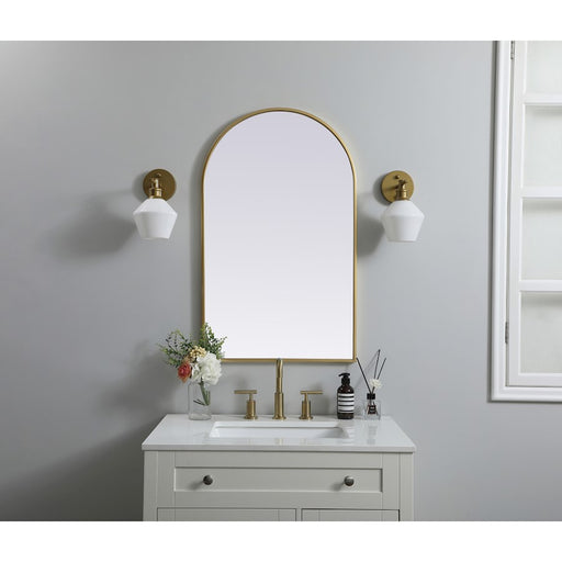 Elegant Decor Ayra Metal Frame Arch Mirror 22X36", Brass