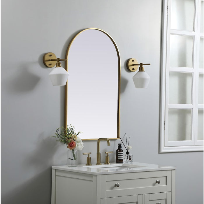 Elegant Decor Ayra Metal Frame Arch Mirror 22X36", Brass