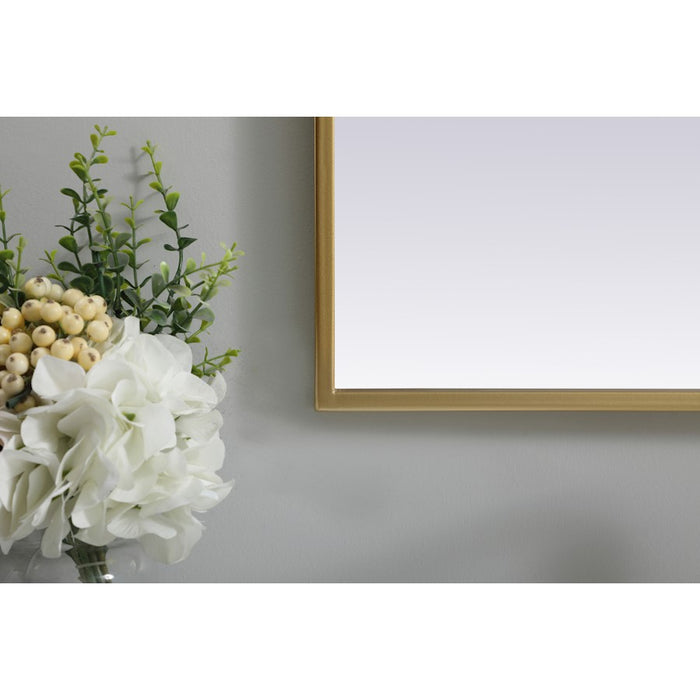 Elegant Decor Ayra Metal Frame Arch Mirror 22X36", Brass