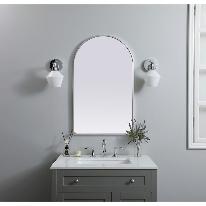 Elegant Decor Ayra Metal Frame Arch Mirror 22X36", Silver