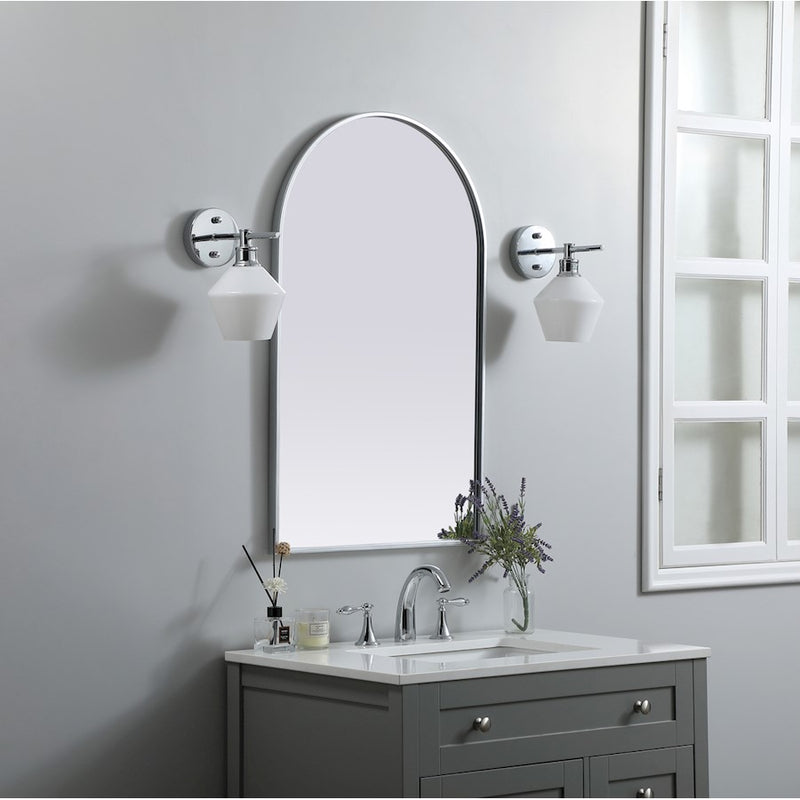 Elegant Decor Ayra Metal Frame Arch Mirror 22X36", Silver