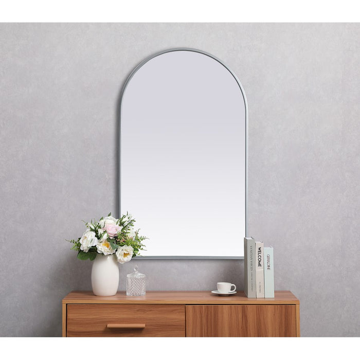 Elegant Decor Ayra Metal Frame Arch Mirror 22X36", Silver