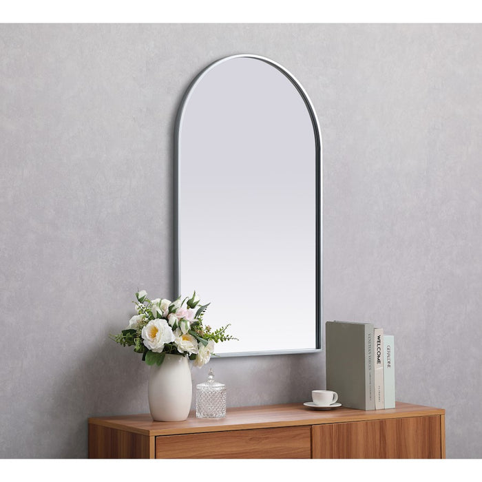 Elegant Decor Ayra Metal Frame Arch Mirror 22X36", Silver