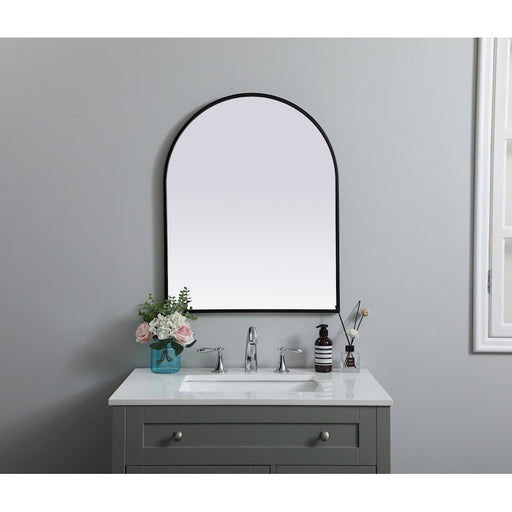 Elegant Decor Ayra Metal Frame Arch Mirror 24X30", Black