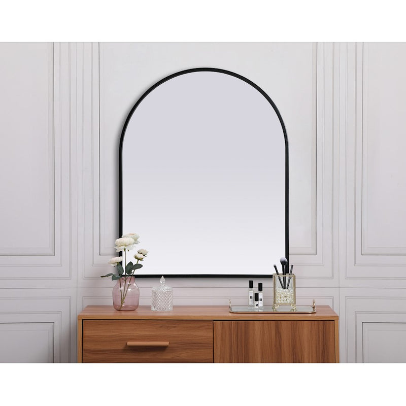 Elegant Decor Ayra Metal Frame Arch Mirror 24X30", Black