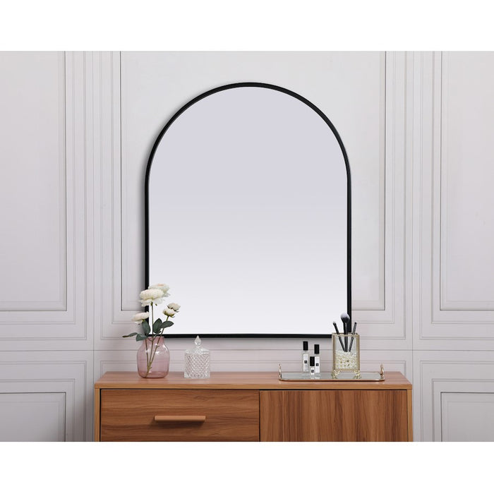 Elegant Decor Ayra Metal Frame Arch Mirror 24X30", Black