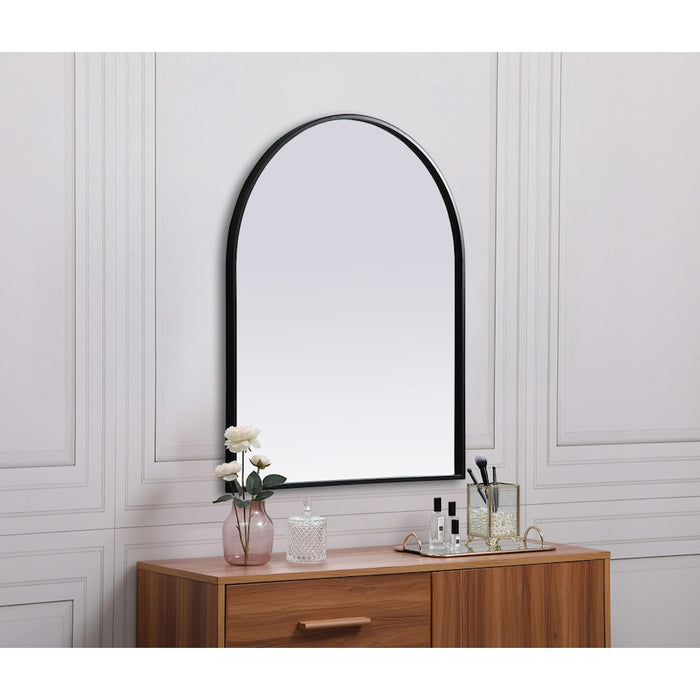 Elegant Decor Ayra Metal Frame Arch Mirror 24X30", Black