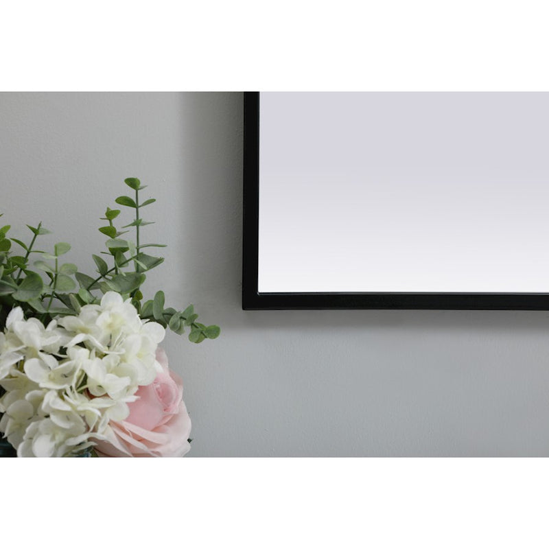 Elegant Decor Ayra Metal Frame Arch Mirror 24X30", Black