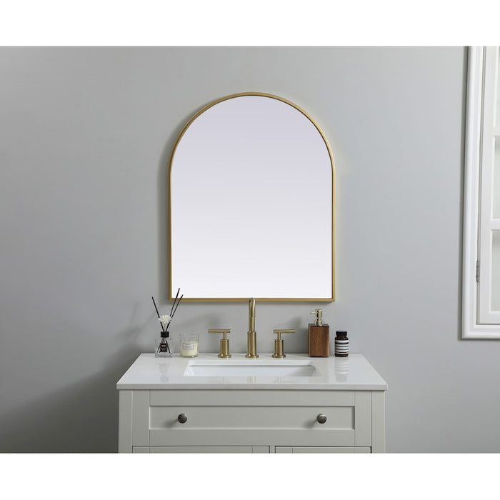 Elegant Decor Ayra Metal Frame Arch Mirror 24X30", Brass