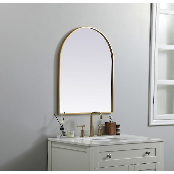 Elegant Decor Ayra Metal Frame Arch Mirror 24X30", Brass