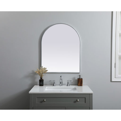 Elegant Decor Ayra Metal Frame Arch Mirror 24X30", Silver