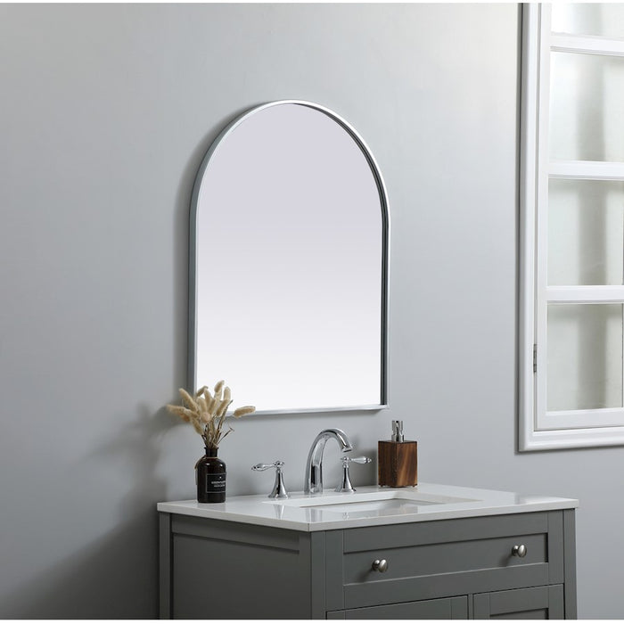 Elegant Decor Ayra Metal Frame Arch Mirror 24X30", Silver