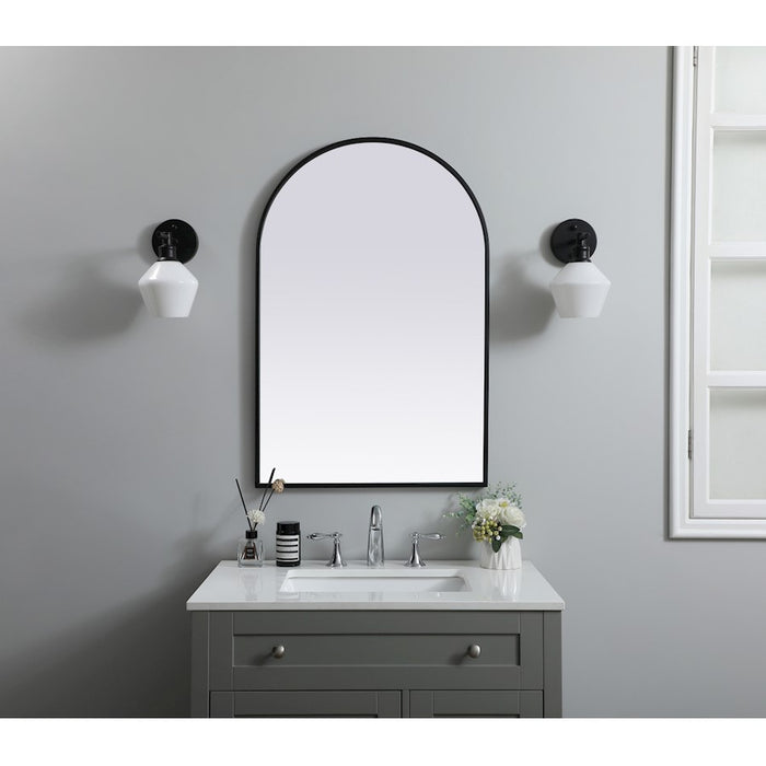 Elegant Decor Ayra Metal Frame Arch Mirror 24X36", Black