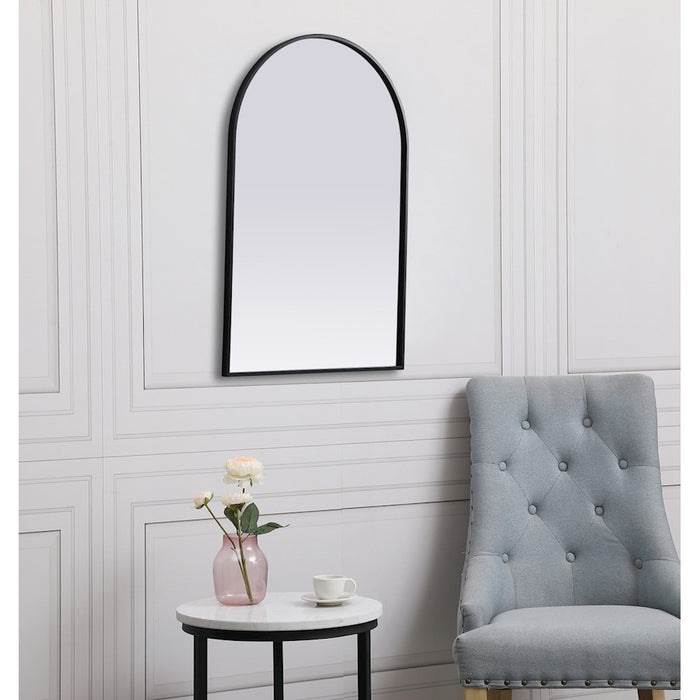 Elegant Decor Ayra Metal Frame Arch Mirror 24X36", Black
