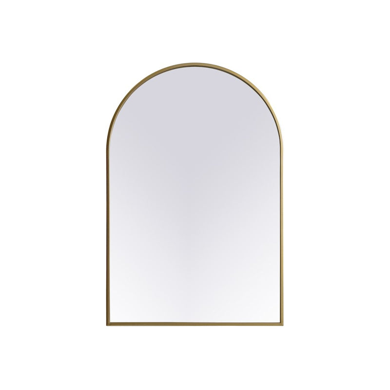 Elegant Decor Ayra Metal Frame Arch Mirror 24X36", Brass