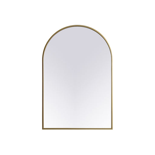 Elegant Decor Ayra Metal Frame Arch Mirror 24X36", Brass - MR1A2436BRS