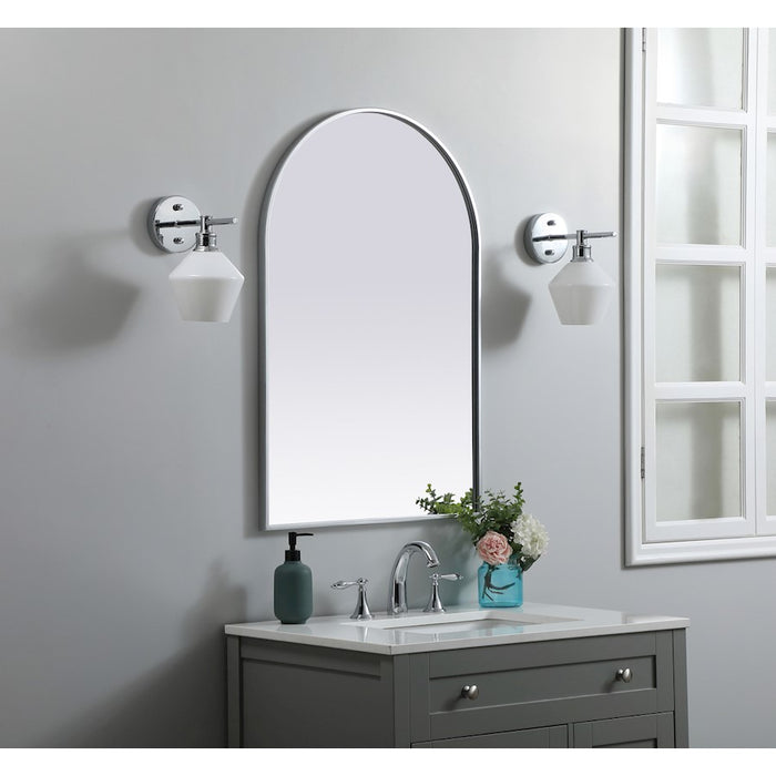 Elegant Decor Ayra Metal Frame Arch Mirror 24X36", Silver