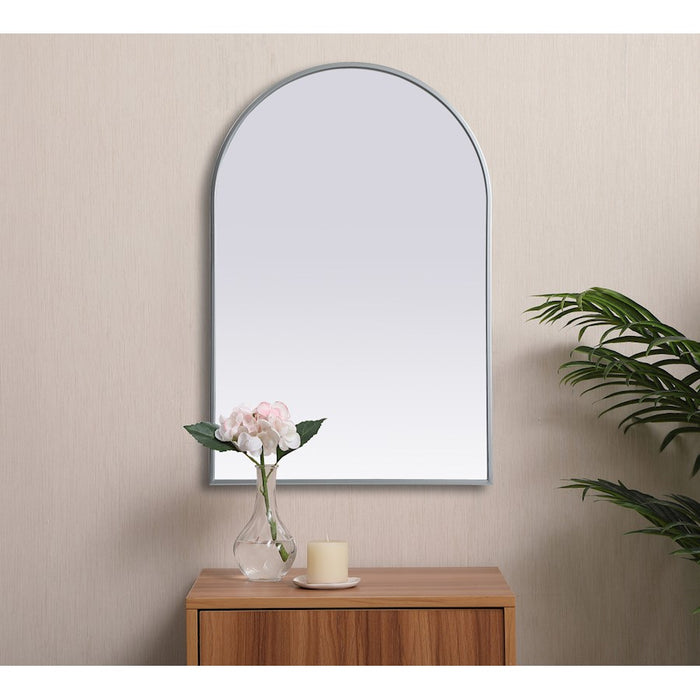Elegant Decor Ayra Metal Frame Arch Mirror 24X36", Silver