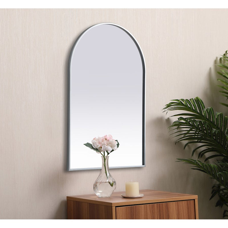 Elegant Decor Ayra Metal Frame Arch Mirror 24X36", Silver