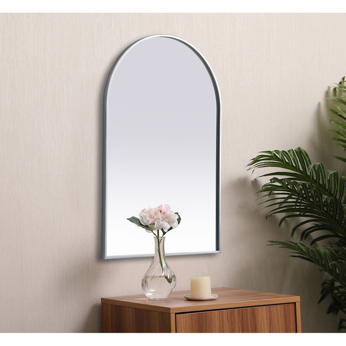 Elegant Decor Ayra Metal Frame Arch Mirror 24X36", Silver