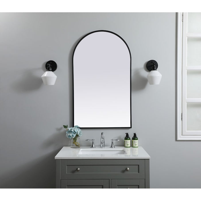Elegant Decor Ayra Metal Frame Arch Mirror 24X40", Black