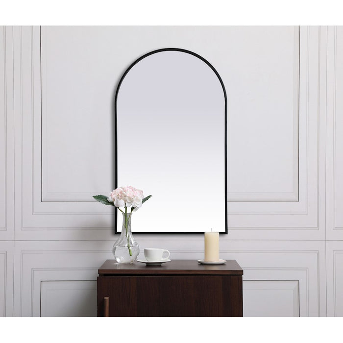 Elegant Decor Ayra Metal Frame Arch Mirror 24X40", Black